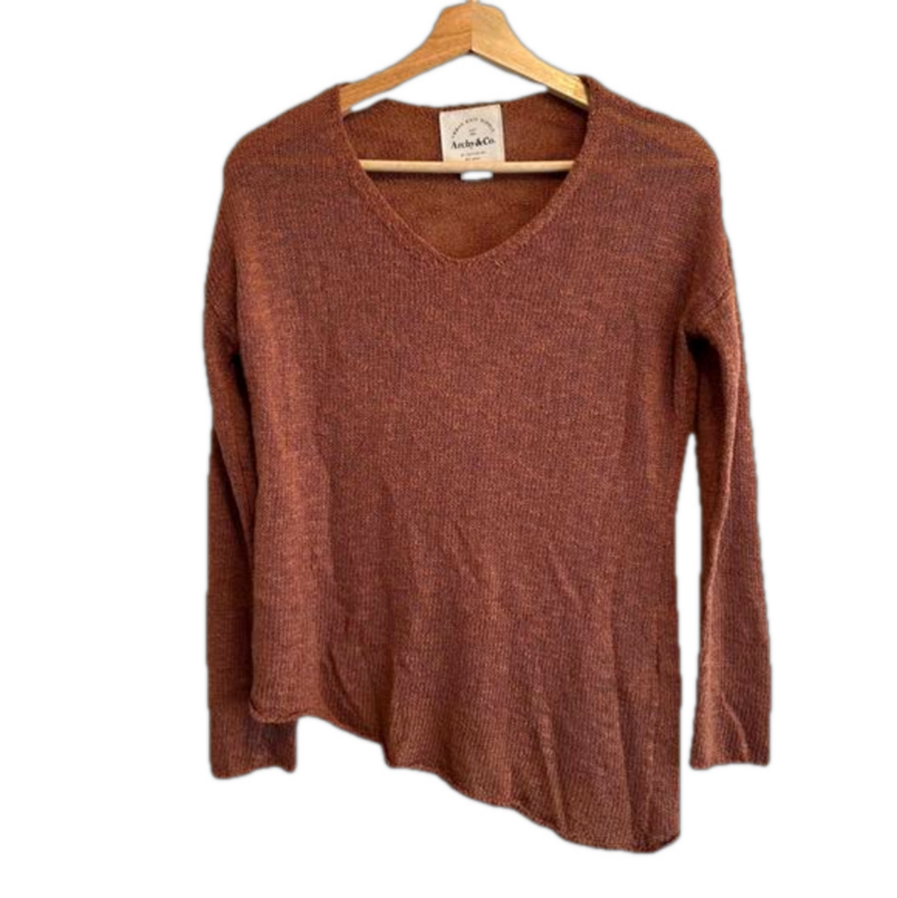 Women's Archy & Co. Brown V-Neck Sweater Size XS
